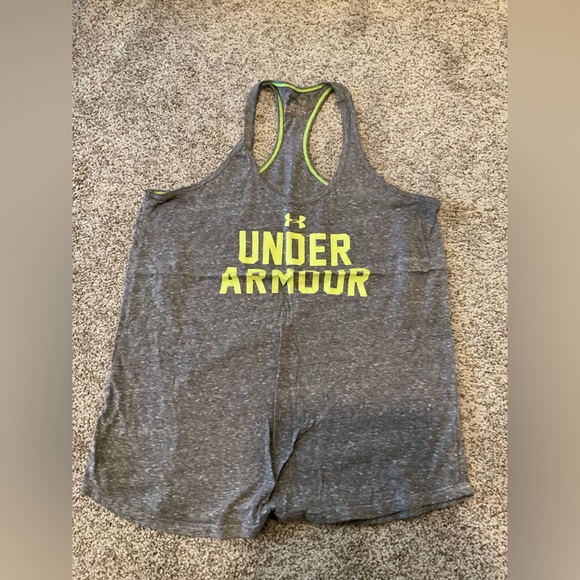 Under Armour Tops - Gray Tank Top with Neon Trim